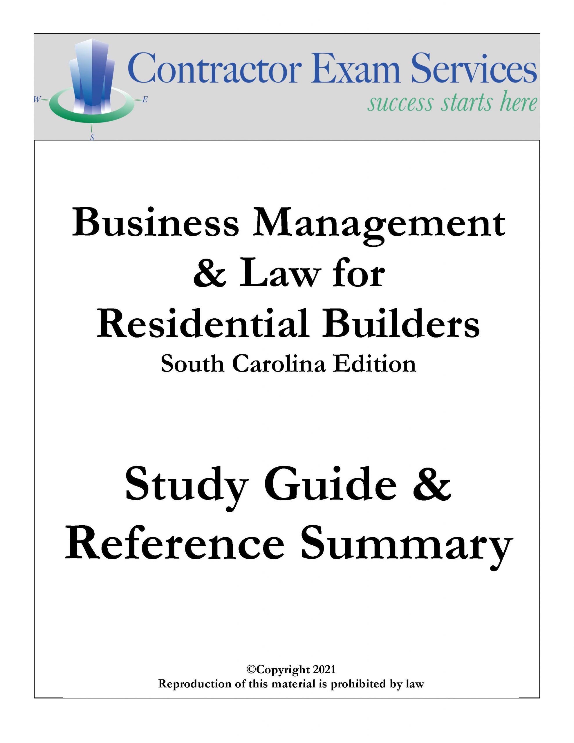 SC Business Management & Law for Residential Contractors Study Guide
